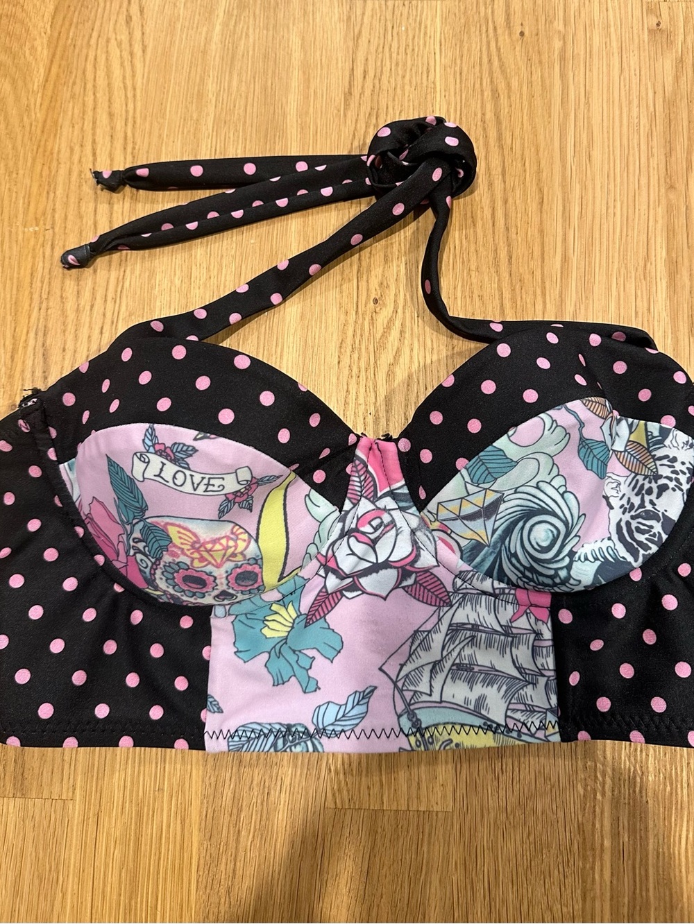 High Waisted “Pin Up” bathing suit, worn once, came with small defect-see photo.